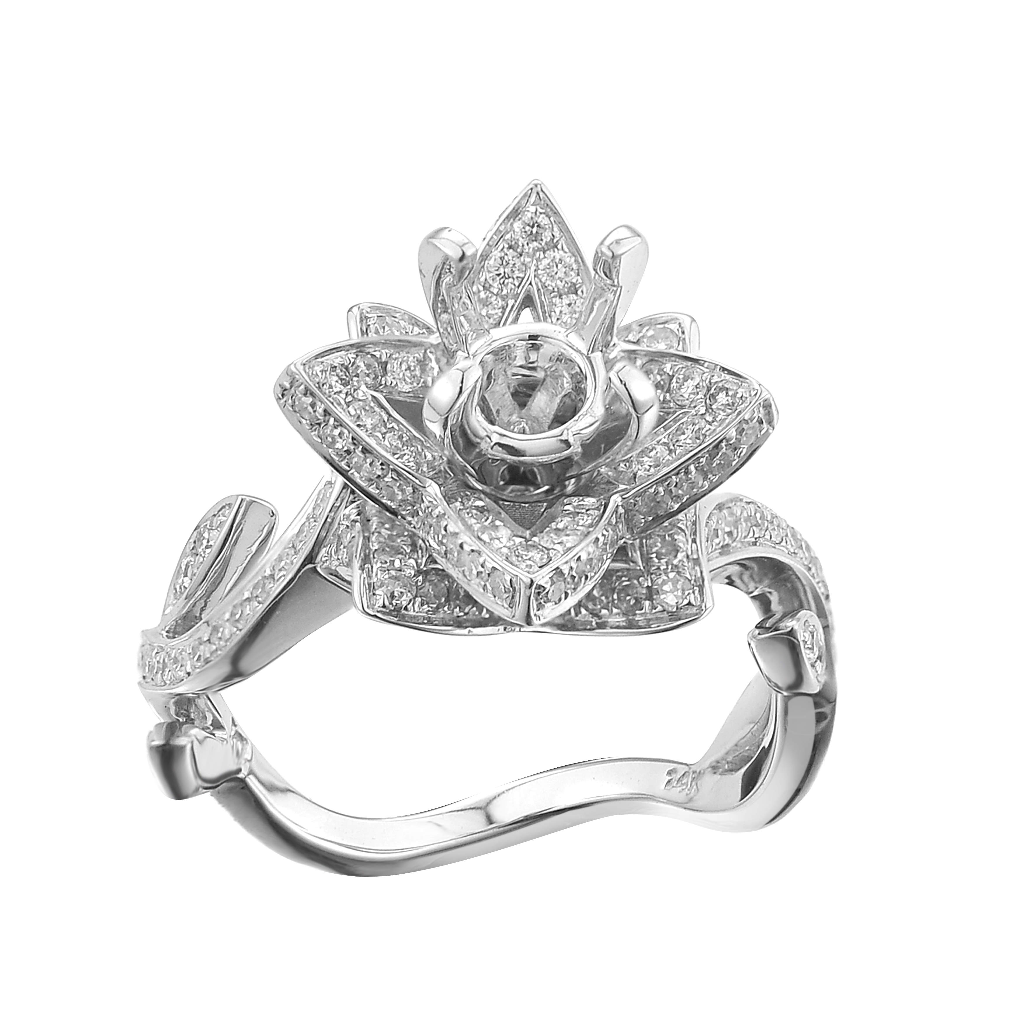 Diamond Engagement Ring Mounting 0.85 ct. 14K White Gold